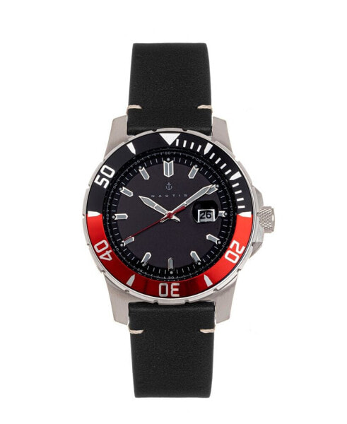 Часы Nautis Dive Pro 200 Leather Band - черный/Brown