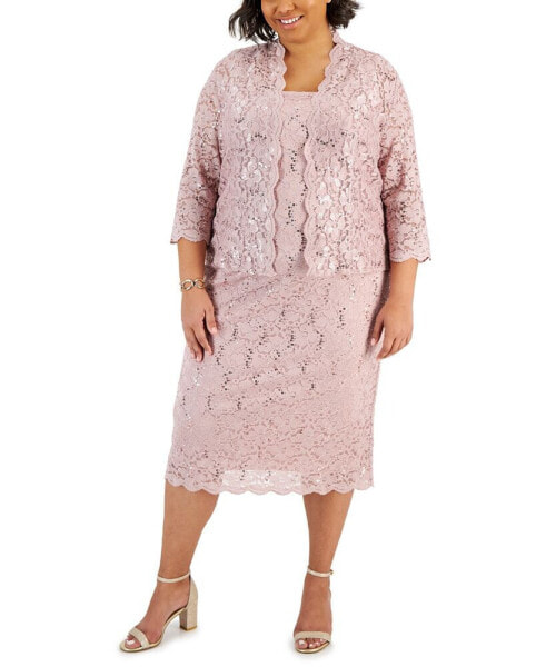 Plus Size 2-Pc. Lace Jacket & Sheath Dress Set