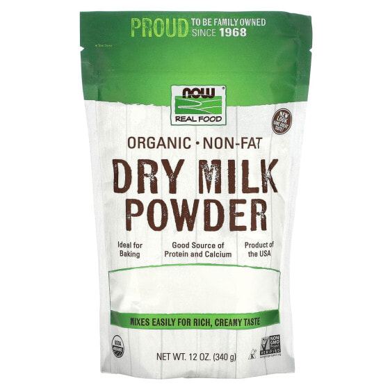 Real Food, Organic Non-Fat Dry Milk Powder, 12 oz (340 g)