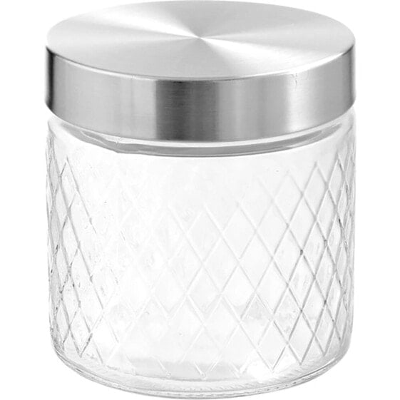 ANNA T/Steel Glass Jar 830ml Relief