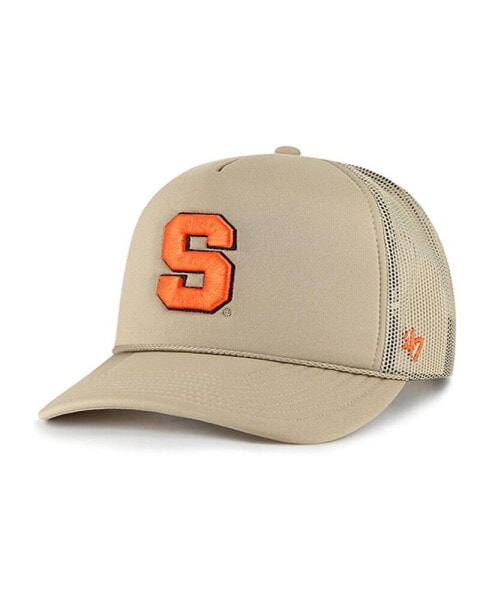 Men's Khaki Syracuse Orange Foam Front Mesh Trucker Snapback Hat