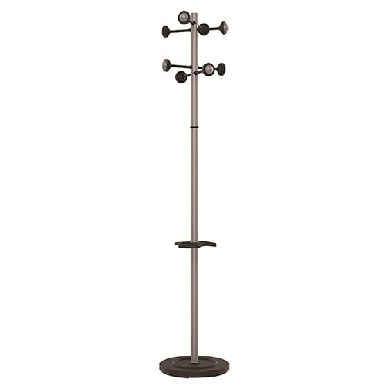 UNILUX Standing Coat Compueil Metal 8 Hangers With Umbrella Stand And Drip Tray Gray Rotating Head