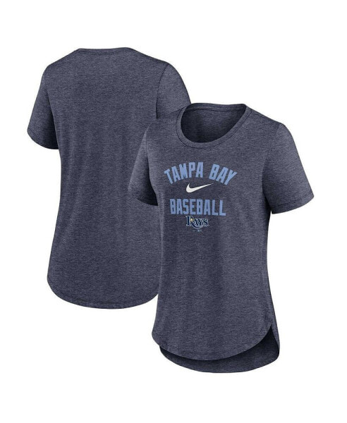 Women's Heather Navy Tampa Bay Rays Local Phrase Scoop Neck Tri-Blend T-shirt