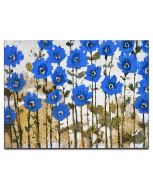 'Sapphire Meadow' Abstract Canvas Wall Art, 20x30"