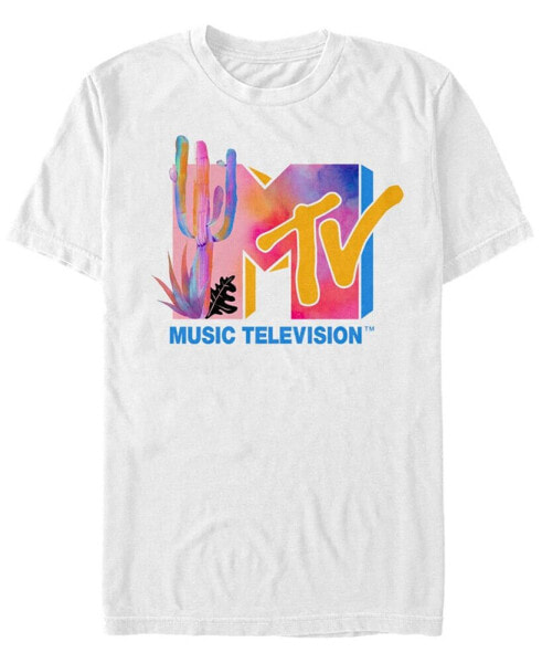 Men's Colorful Desert Water Color Logo Short Sleeve T- shirt