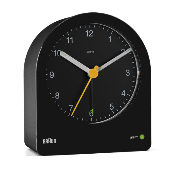 Braun BC22 - Quartz alarm clock - Round - Black - Yellow - 12h - Buzzer - Analog