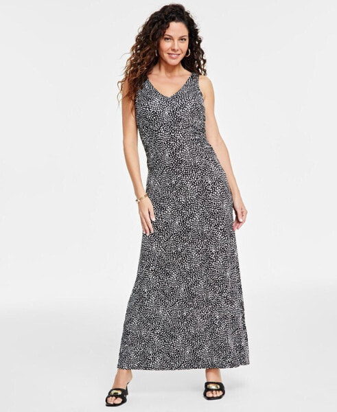 Women's Floral-Print Sleeveless V-Neck Maxi Dress, Created for Macy's