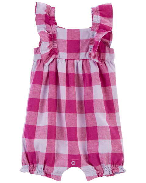 Baby Plaid Romper Made With LENZING™ ECOVERO™ 12M