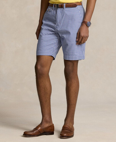 Men's 9-Inch Classic Fit Gingham Chino Shorts