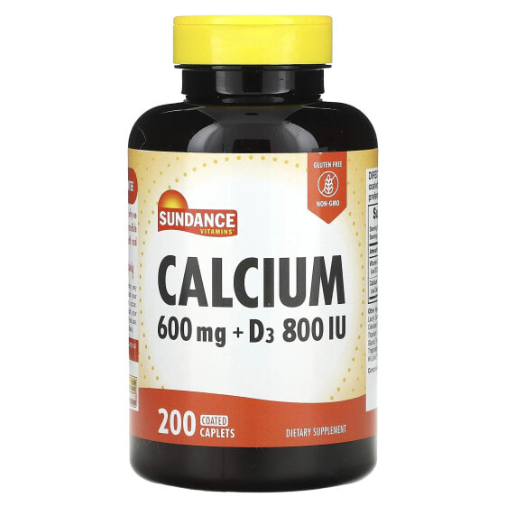 Кальций с витамином D3 Sundance Vitamins Calcium + D3, 200 покрытых таблеток