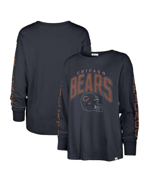 Women's Navy Distressed Chicago Bears Tom Cat Long Sleeve T-shirt