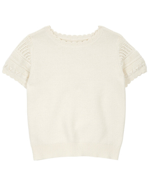 Toddler Sweater Knit Crochet Top 2T