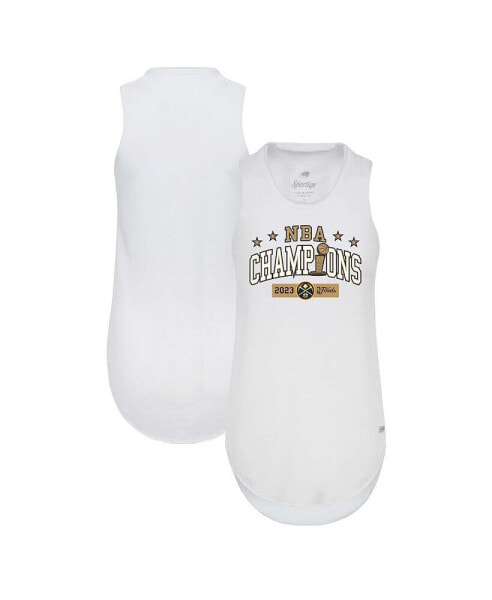 Women's White Denver Nuggets 2023 NBA Finals Champions Janie Tri-Blend Tank Top