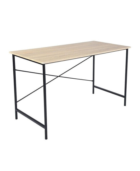 47.2"W X 23.6" D X 29.6"H Metal Frame Home Office Writing Desk - Oak & Black