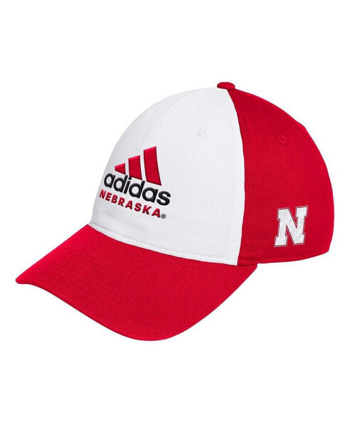 Men's White/Scarlet Nebraska Huskers Slouch Adjustable Hat