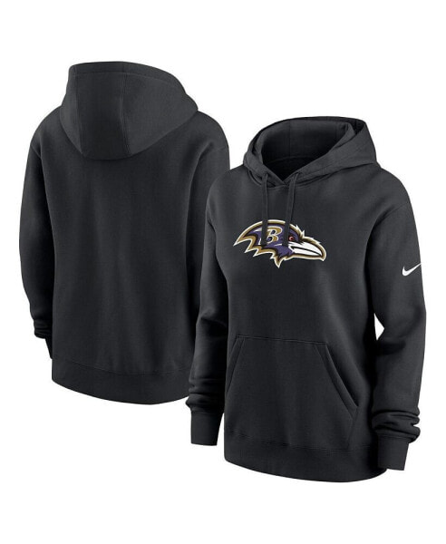 Women's Black Baltimore Ravens Club Fleece Pullover Hoodie