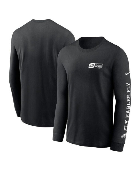 Men's Black Philadelphia Eagles All Out Long Sleeve T-Shirt