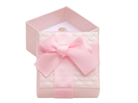 Pink gift box for jewelry with ribbon AT-2 / A5