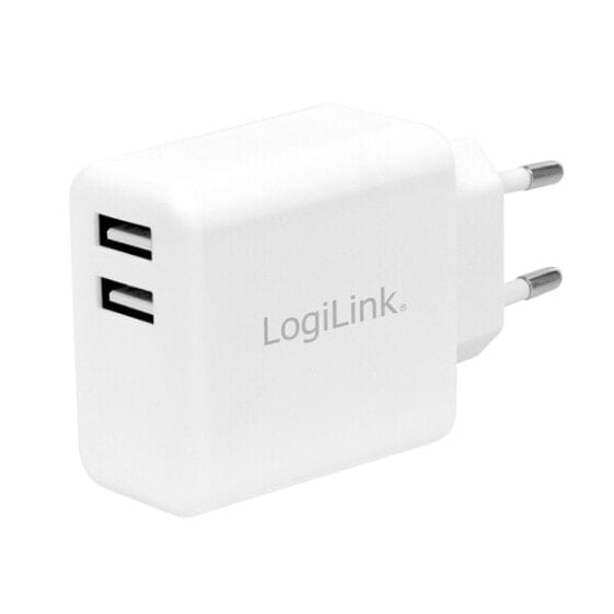 Зарядное устройство для смартфонов LogiLink PA0210W - внутреннего помещения - переменного тока - 5 В - 2.4 А - белый