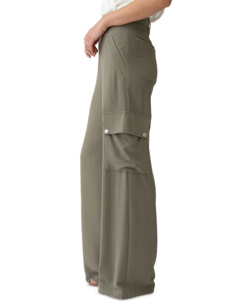 Women's Mid-Rise Wide-Leg Cargo Pants