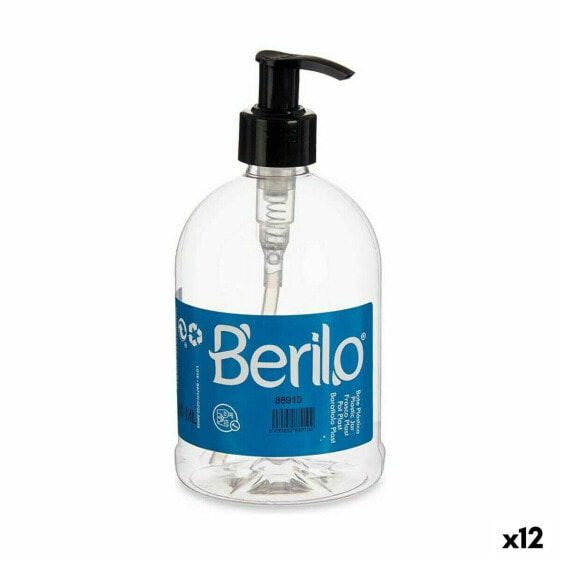 Дозатор мыла Чёрный Прозрачный Пластик 500 ml (12 штук) Berilo