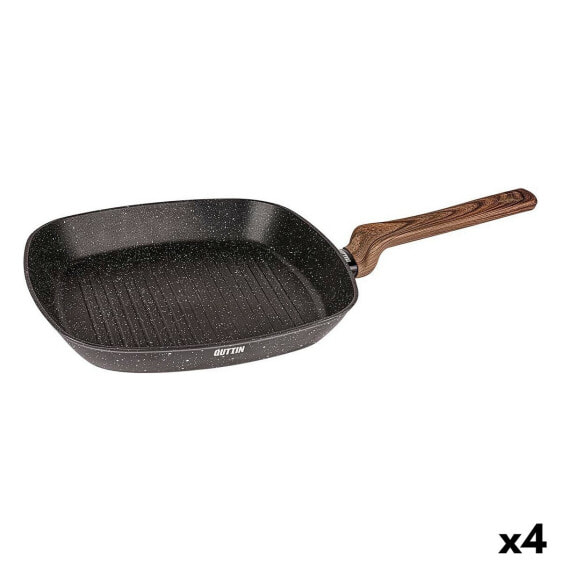 Сковорода с волнистым обложением Quttin Ecological Чёрный Кованный алюминий 28,5 x 48,5 см (4 штуки)