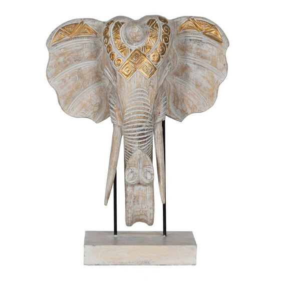 Статуэтка слона Белый Позолоченный Натуральный BB Home 44 x 16 x 57 см