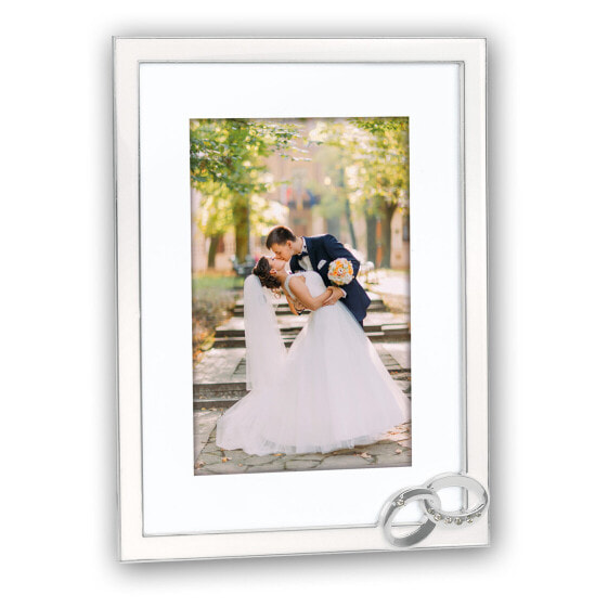 Zep Mariage - Metal - Velvet - White - Single picture frame - Table - 10 x 15 cm - Rectangular