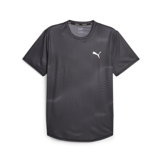 Puma Run Favorite Graphic Crew Neck Short Sleeve T-Shirt Mens Black Casual Tops