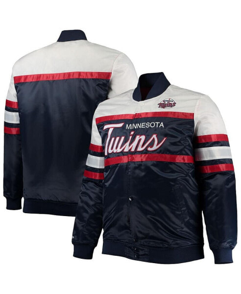 Men's Navy, Red Minnesota Twins Big and Tall Coaches Satin Full-Snap Jacket