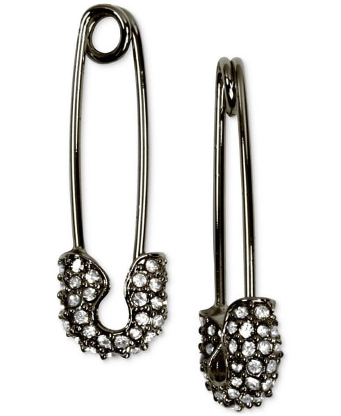 Pavé Safety Pin Drop Earrings