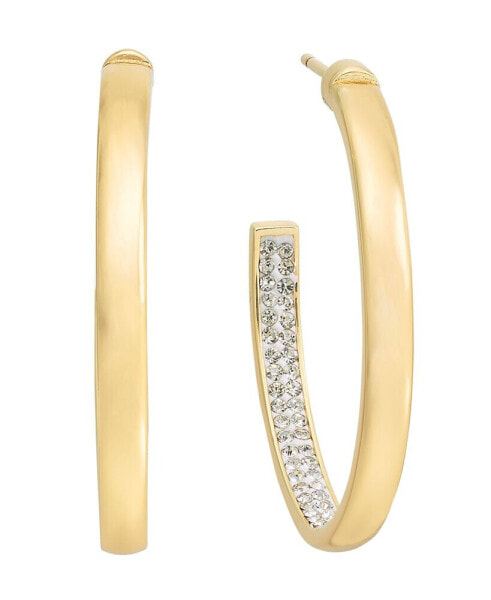 Clear Crystal C Hoop Earring