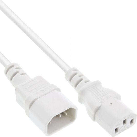 InLine power cable extension - C13 / C14 - white - 1m