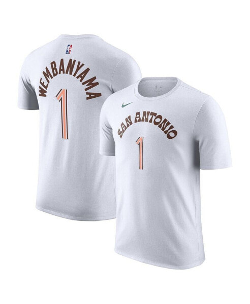 Men's Victor Wembanyama White San Antonio Spurs 2023/24 City Edition Name and Number T-shirt