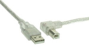 InLine USB 2.0 Cable right angled Type A male / B male transparent 0.5m