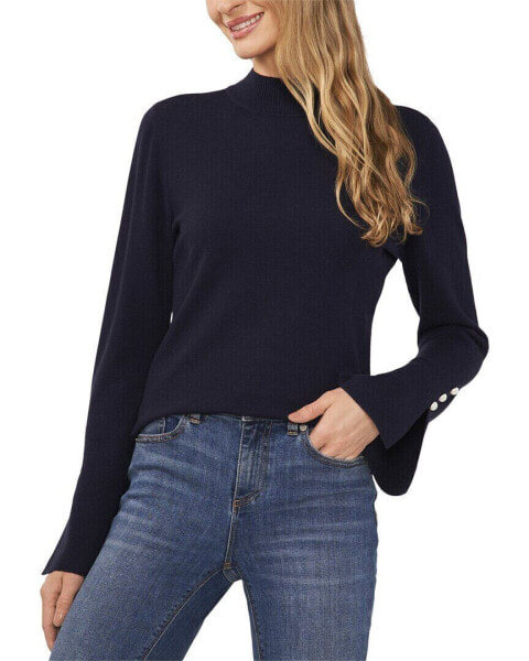 Cece Pearl Split Cuff Mock Neck Sweater Women's