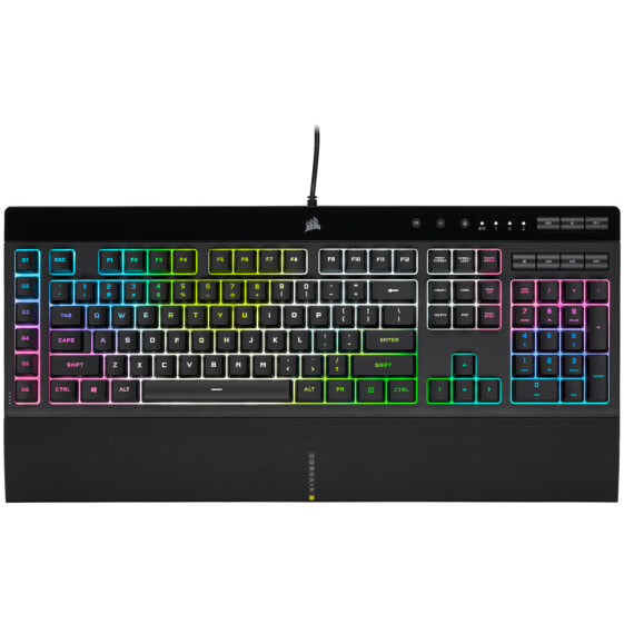 Corsair K55 RGB PRO XT - Full-size (100%) - USB - QWERTY - RGB LED - Black