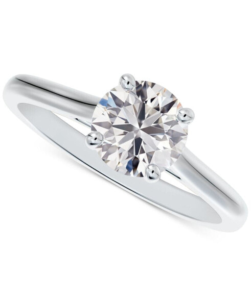 Diamond Round-Cut Cathedral Solitaire Engagement Ring (1/2 ct. t.w.)