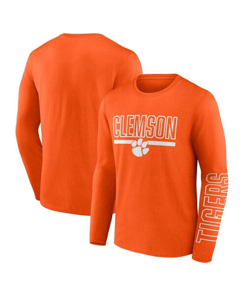 Men's Orange Clemson Tigers Modern Two-Hit Long Sleeve T-shirt