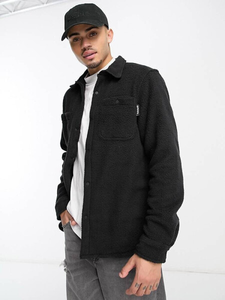 Timberland Progressive Utility sherpa overshirt in black