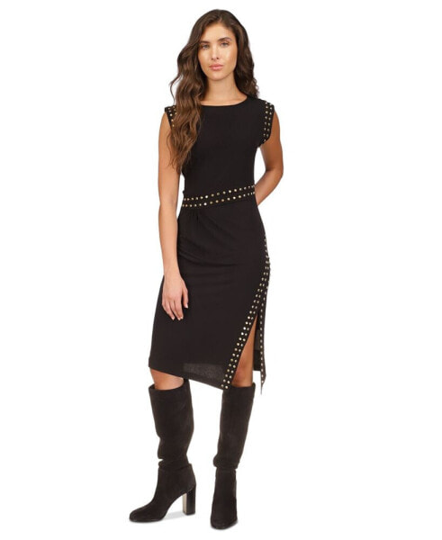 Women's Astor Studded Side-Slit Midi Dress, Regular & Petite