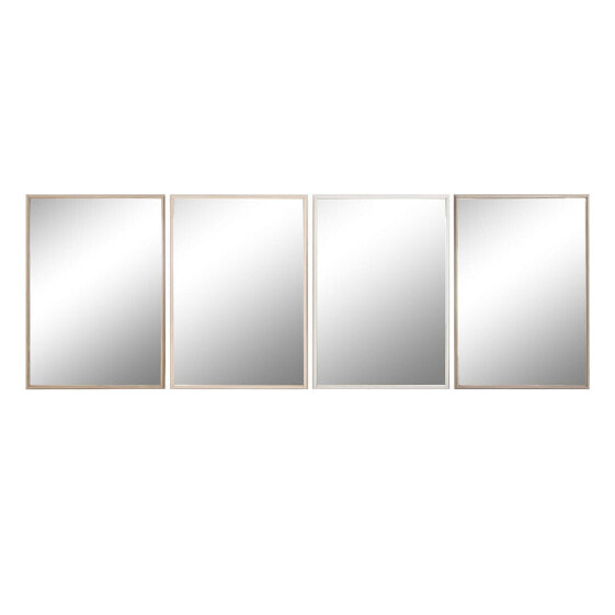 Зеркало настенное Home ESPRIT Белое Коричневое Бежевое Серое Полистирол 63,3 x 2,6 x 89,6 cm (4 штуки)