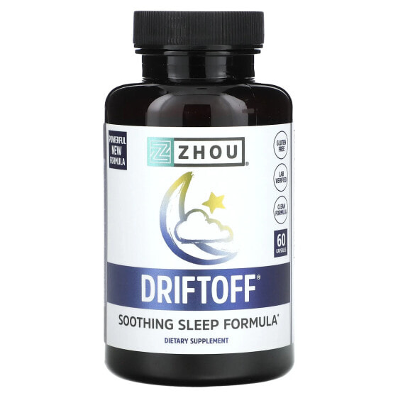 Витамины для здорового сна Zhou Nutrition Driftoff, успокаивающая формула, 60 капсул
