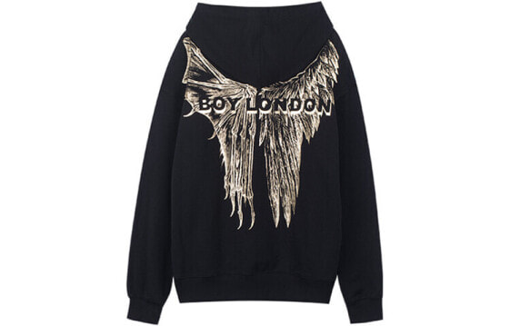 Boy London 字母标翅膀印花套头连帽宽松卫衣 男女同款 黑色 / Толстовка Boy London B203NB606302