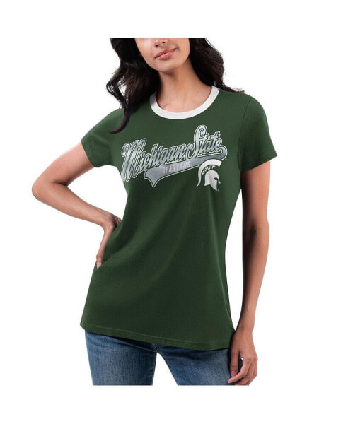 Women's Green Michigan State Spartans Recruit Ringer T-shirt