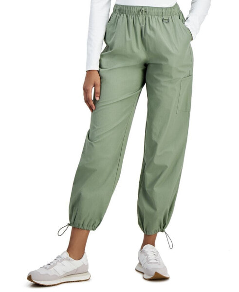 Juniors' Cotton Parachute Wide-Leg Pants