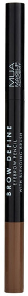 Augenbrauenstift - MUA Brow Define Eyebrow Pencil With Blending Brush Mid Brown