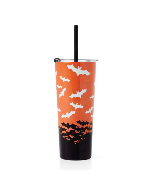 Ombre Bats Insulated Tumbler with Straw, 24 oz