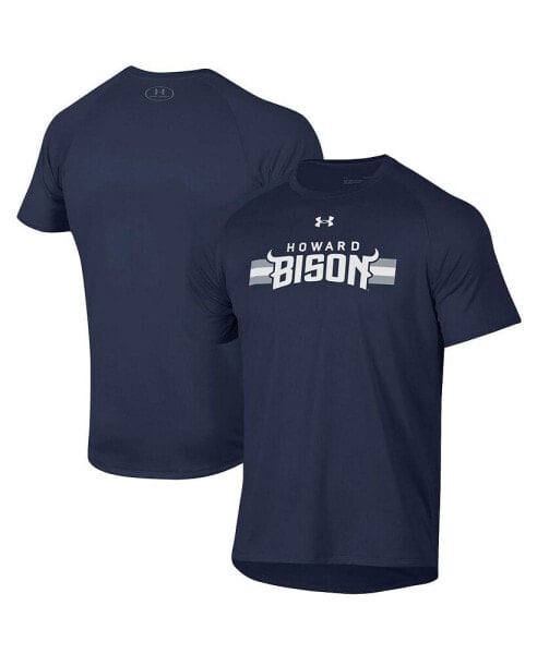 Men's Navy Howard Bison Logo Stripe Performance Raglan T-shirt