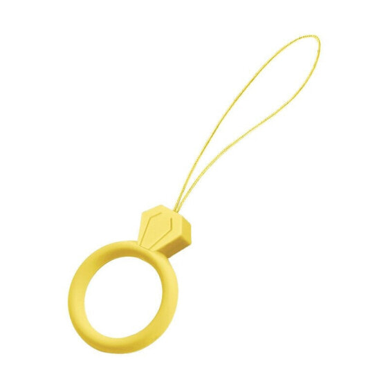 Silikonowa smycz do telefonu zawieszka diament ring na palec żółty